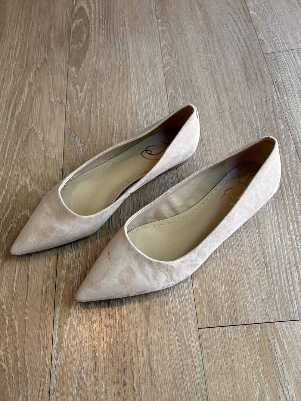 Sam Edelman Suede Pointed-Toe Flats in Beige - Picture 5 of 10